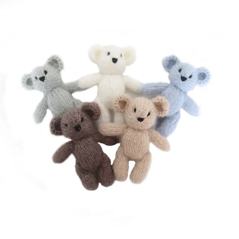 Amigurumi Bear Knitted Teddy Bear toy  Newborn Photo Prop  Hand knit Soft Toy Stuffed Animal Newborn photography prps