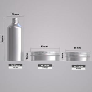 Eco-friendly Cosmetic Packaging Skincare Set Aluminum Bottle Metal Cream Jar Empty Skincare <b>Container</b> with Custom Logo - Product Image 3