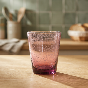 Bicchiere d'acqua Cancun in vetro satinato viola 330ml, artigianale, soffiato a bocca, lavabile in lavastoviglie, design moderno - Product Image 3