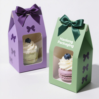 Boîte à gâteaux avec logo en gros Papier de qualité alimentaire pour gâteaux, bonbons Boîte rose Boîtes à cupcakes personnalisées
