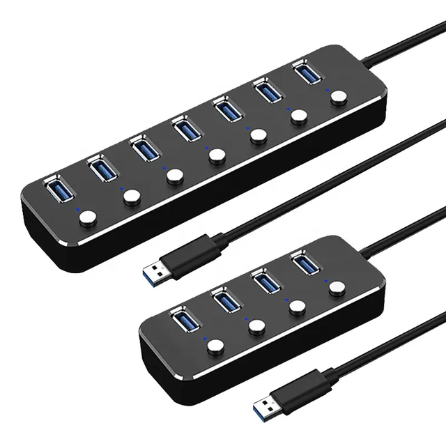 Individual Power Switches 4 Port 7 Port 3.0 USB Hub High Speed 5Gbps 4/7 Port USB 3.0 Hub Multi Splitter for Laptop