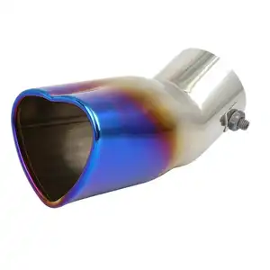 Universal Fits Car Curve Burnt Heart Shaped Exhaust Tail Muffler Tip Pipe 60mm