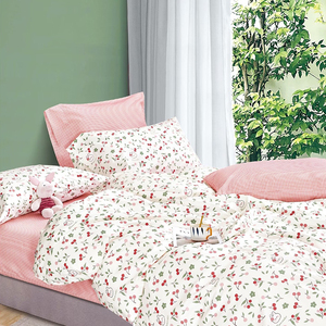 Siêu Nữ Hoàng Nữ Hoàng Dệt Cotton <span class=keywords><strong>Comforter</strong></span> <span class=keywords><strong>Set</strong></span> Với Gối 3Pcs Chất Lượng 300TC Cho Khách Sạn-Phong Cách Đơn Giản - Product Image 4