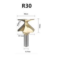 Fraise à bois HSS R18/R30/R50 à queue de 1/2 pouce pour portes et armoires en bois, pour courbes et arcs - Durable 55HRC, 10-12 hélices, OEM