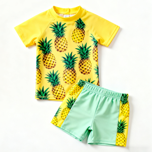 Oeko Tex pakaian pantai anak kustom pemasok Australia celana pendek renang 2 potong Set baju renang ramah lingkungan cepat kering untuk bayi - Product Image 1