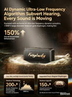 Kinglucky S18 Ultra Enceinte Portable Étanche avec Basses Puissantes, Bluetooth 5.3, Dolby Digital, Batterie 3000-5000mAh, Entrée Auxiliaire