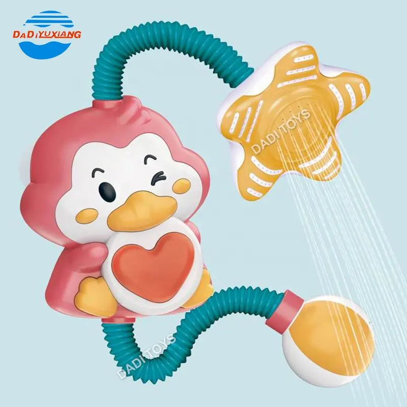 Novo brinquedo elétrico do banho do bebê do chuveiro do pinguim com função da água