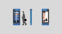 43 55 65 pulgadas autobús pantalla táctil interactiva parada de autobús señalización Digital con caja de luz de publicidad