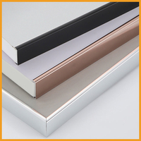Panel de puerta de armario bandas de borde de aluminio hebilla en forma de U tira decorativa