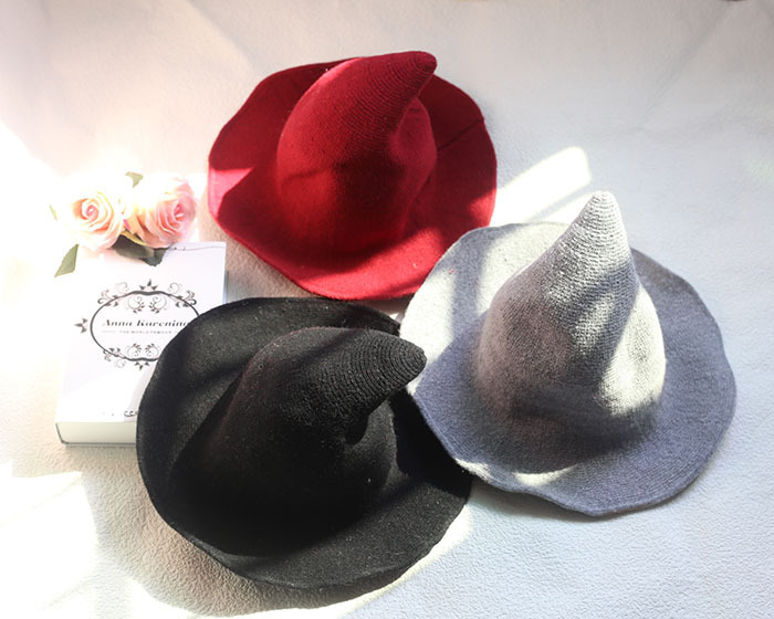 Cappello da strega di Halloween Cappello a punta a tesa larga