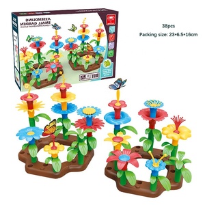 Jouets en blocs pour filles, assemblage de fleurs, <span class=keywords><strong>jeu</strong></span> de démontage, jouets d'empilage, bricolage, ensembles de jardin de fleurs papillon, jouets de construction - Product Image 6