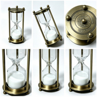 Reloj de Arena Personalizable con Grabado, Estilo Retro Antiguo, Latón Plateado, Logotipo Personalizado, Trofeo de Escritorio, Regalo para el Día del Padre