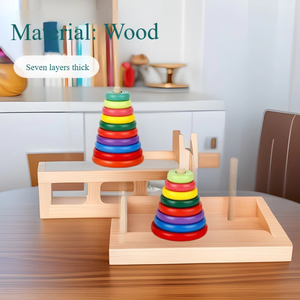 Bloques apilados de madera Hanota de diez capas, juego de inteligencia y educación temprana para niños, juguetes de despacho de aduanas de pensamiento lógico - Product Image 2