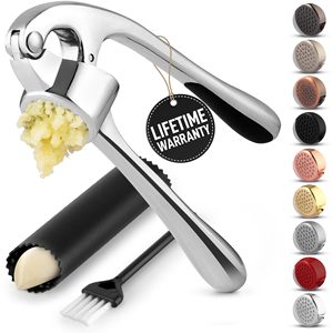 Prensa de Ajo con Pelador de Ajo de Silicona y Acero Inoxidable, Picador y Triturador de Ajo, Juego de Herramientas de Malla - Product Image 2