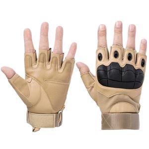 Guantes tácticos de cuero para nudillos, de alta calidad, para exteriores, de medio dedo, tácticos, con pantalla táctil, transpirables - Product Image 1