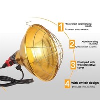 Nouvelle lampe chauffante électrique BT 220V en plastique, respectueuse des animaux, étanche, pour incubateur, utilisation en ferme pour cages à lapins et porcs