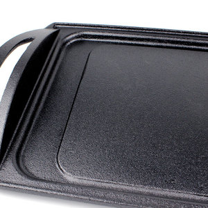BBQ Cast Iron Dual Purpose Griddle <strong>Pan</strong> Rectangular Flat Fry Roasting Bbq <strong>Grill</strong> <strong>Pan</strong> - Product Image 6