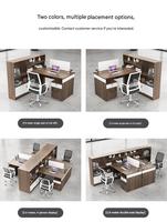 Escritorio de Oficina Personalizable para 2 Personas con Mueble Superior de Almacenamiento, Mesa Doble de Madera para Computadora y Gabinete para Oficina Abierta