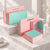Boîte cadeau en papier pliable avec design créatif personnalisé, plusieurs compartiments et poignée pour l'emballage de cadeaux d'entreprise