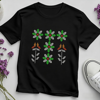 Motif de fleur en strass personnalisé, design de transfert thermique en strass pour t-shirt