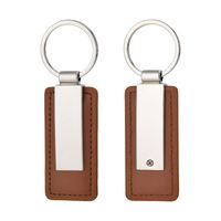 Porte-clés en cuir avec logo personnalisé, pendentif en métal pour clés de voiture, impression numérique, forme personnalisée - Cadeau promotionnel écologique et tendance pour hommes