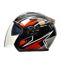 Nouveaux casques de moto ABS à double visière, casque modulable, logo personnalisé, casque avec feu arrière LED, homologué DOT, vente en gros d'usine