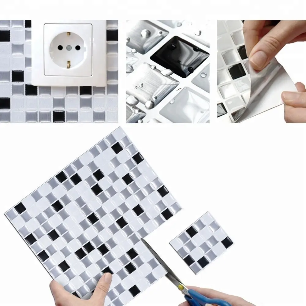 Vivid Tiles Factory Outlet New Stick And Go rimovibile 3D Sticky Wall Tile bagno specchio cornice Sticker Backsplash