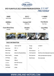 <span class=keywords><strong>Voiture</strong></span> Électrique d'Occasion BYD Yuan Plus avec Chargeur Rapide Haute Qualité, Taille Adulte, Jantes R17, Cuir, Boîte Automatique – Vente Chaude - Product Image 6
