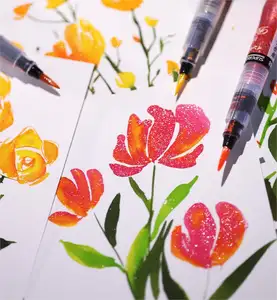 Fırça yazı, kaligrafi, yazı için 36 renk fırça kalem boya mürekkep