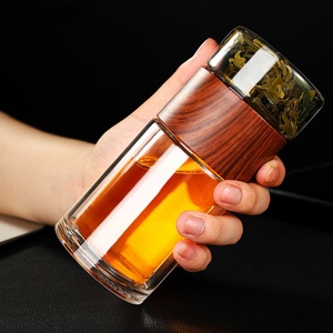 Botella de Agua con Infusor de Té, Ecológica, de Doble Vidrio Borosilicato, 250 ml, Diseño Minimalista, para Viajes, YINUO - Product Image 2