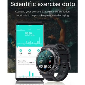 Montre connectée SENBONO K56PRO pour hommes, grand écran, appels Bluetooth, étanche, moniteur de fréquence cardiaque, mode sport, montre connectée de sport pour l'extérieur - Product Image 3