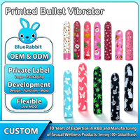 Vibrateur personnalisé imprimé, lumineux dans le noir, impression intégrale, logo, motif, BlueRabbit, vente en gros, ODM, OEM