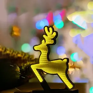 Lumière néon cerf alimentée par USB avec miroir à mille couches - Étanche pour les fêtes, les festivals et la décoration de centres commerciaux - Cadeau pour la maison - Product Image 3