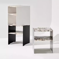 SW STONE Marbre Naturel Style Moderne Salon Appartement Côté Table De Chevet Italie Calacatta Viola Fashion Stye