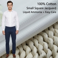 Tissu de chemise professionnel 100% Coton 70S tissé léger, blanchi, Dobby Jacquard, à l'ammoniaque liquide, facile d'entretien