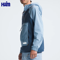 Logo personnalisé Nylon Spandex doux séchage rapide quart fermeture éclair pull léger imperméable Gym sport veste de course pour hommes