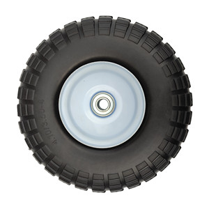 Solid Polyurethane Foam <b>Caster</b> <b>Wheel</b> 4.10/3.50-4 With Grease Fitting For Cargo Wagons And Trucks - Product Image 2
