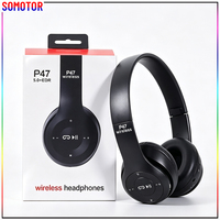 Écouteurs Sans Fil P47 de Bonne Qualité à Prix Abordable, Casque Sans Fil Compatible Carte SD, Microphone Intégré et Connexion Filaire