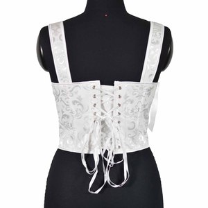 Sexy Overbust Lace up Zip Side Gothic Women's Retro Steampunk Embroidery Corset <b>Vest</b> Waist Bodyshaper Tank TOP - Product Image 4