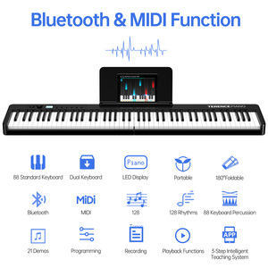 X88C TERENCE Pianoforte Portatile per Principianti Adulti 88 Tasti Pieghevoli Bluetooth <span class=keywords><strong>MIDI</strong></span> Doppio Altoparlante - Product Image 2