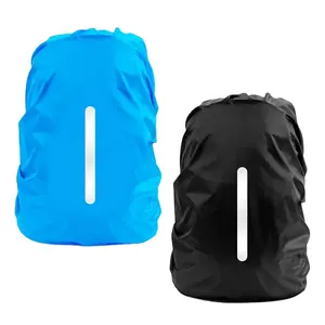 Pure Color Nylon Backpack Rucksack Rain Cover Waterproof Dustproof Cover Reflective Bag Rain Cover For Hiking