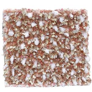 Panel de pared floral 5D con base de tela artificial y diseño de plumas, popular en redes para decoración de bodas y fondos fotográficos - Product Image 5