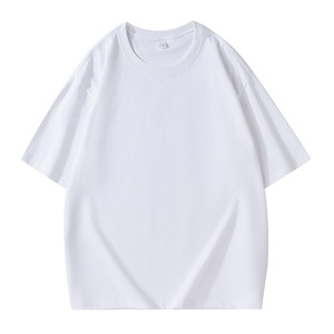 Camiseta personalizada 100% algodón en blanco para hombre 230g peso pesado de gran tamaño en relieve y bordado DTG impreso de talla grande 100% algodón - Product Image 3