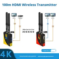 Extensor Inalámbrico de Cable HDMI de Alta Calidad de 100 m y 4K HD, Compatible con 1 Transmisor y 2 Receptores de 100 m y Cable Extensor Inalámbrico HDMI 4K con Audio