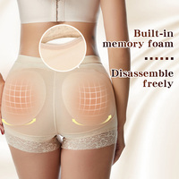 Culotte rembourrée taille haute respirante pour femme avec rembourrage amovible en mousse à mémoire de forme et dentelle sexy, rehausseur de hanches OEM