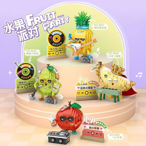<span class=keywords><strong>LOZ</strong></span> 8821 Mini juegos de bloques de construcción electrodomésticos de dibujos animados ladrillos DIY música frutas modelo juguetes ensamblados decoraciones encantadoras - Product Image 2