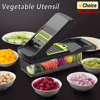 Cortador de Verduras Multifuncional 16 en 1, Rebanador de Verduras, Picador, Cortador en Cubos, Divisor, Rallador de Patatas