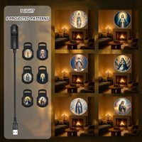 Projecteur de motifs TSINYE Dieu et Jésus – Six motifs différents pour changer, lumière décorative de fond de plafond de chambre, décoration d'église