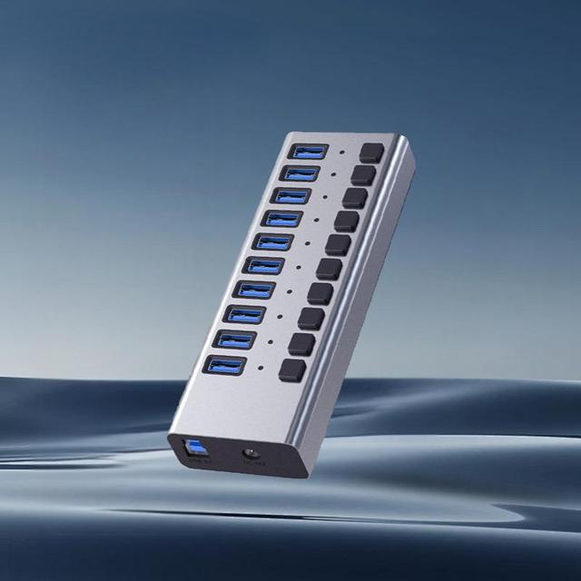 Ready to Ship 48W DC Power Adapter 10 Ports USB 3.0 Individual Switch Splitter USB-C Oplader SD/TF Kaart Power USB C Hub Type C
