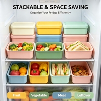 Boîte de conservation alimentaire rectangulaire en verre de qualité alimentaire sans BPA, hermétique et anti-fuite, pour micro-ondes et congélateur